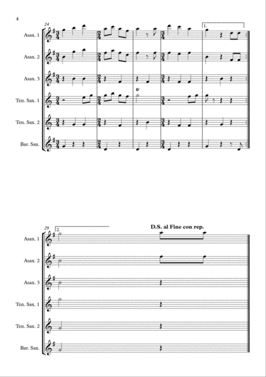 GAACH Zwiefacher for Saxophonquintet, Saxophonsextet Woodwind Quintet scores gallery preview page 4