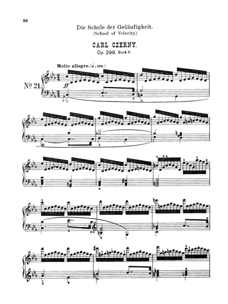 Czerny: School of Velocity, Op. 299 No. 21