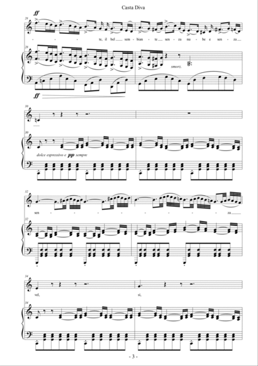 Casta Diva (C major) Casta Diva (C major) Voice scores gallery preview page 3