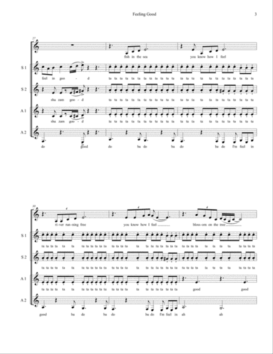 Feeling Good Feeling Good SSA scores gallery preview page 3