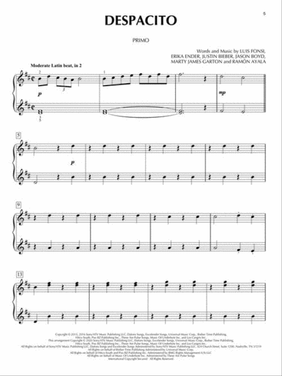 Top Hits for Easy Piano Duet with Recorded Accompaniments Easy Piano scores gallery preview page 5