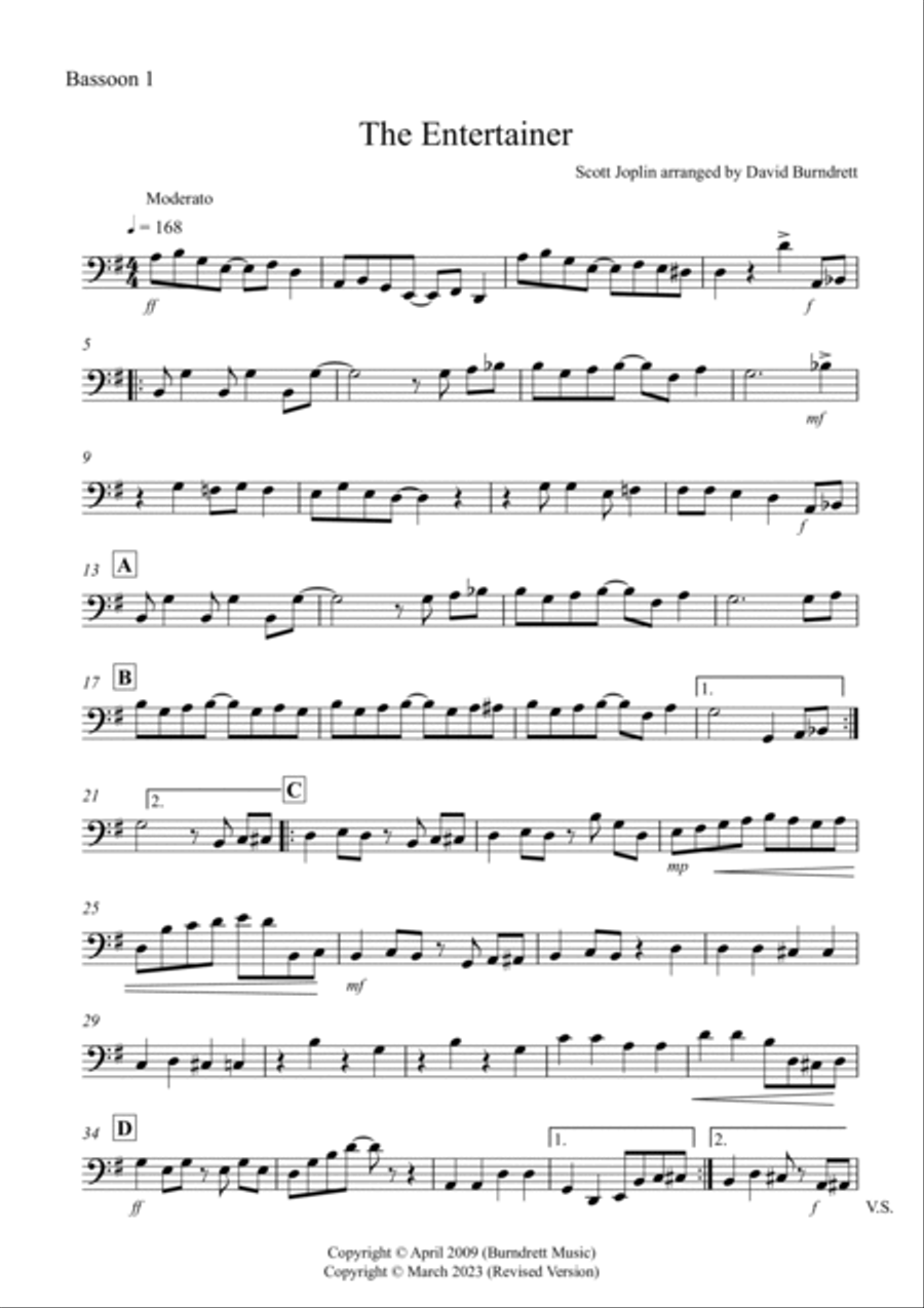 The Entertainer for Bassoon Quartet The Entertainer for Bassoon Quartet Bassoon Quartet scores gallery preview page 4