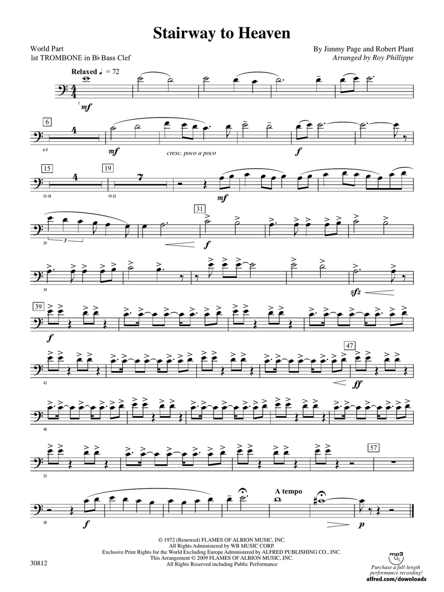 Stairway to Heaven: (World Part) 1st B-flat Trombone B.C.