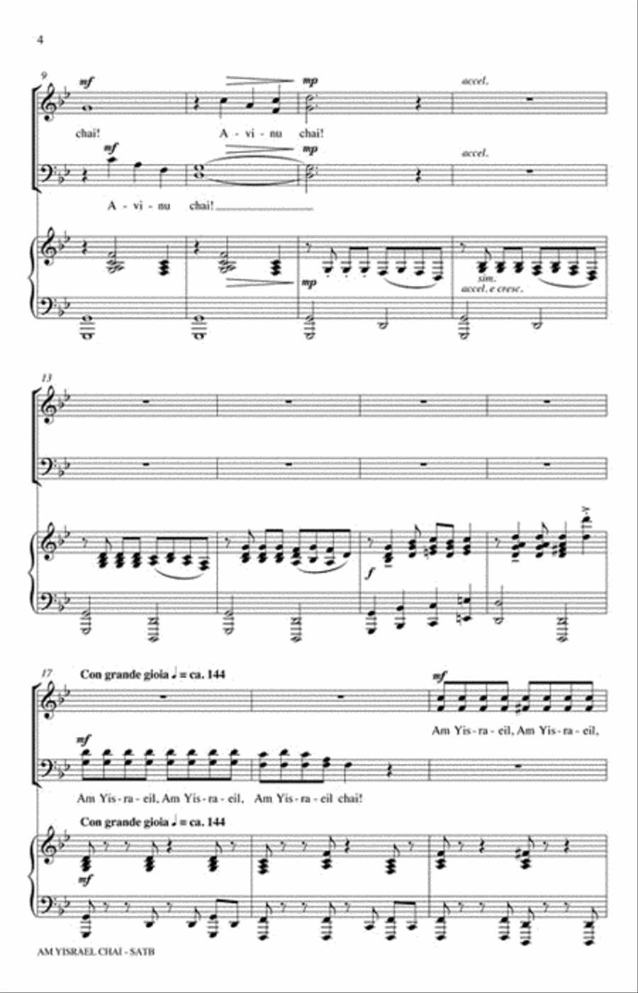 Am Yisrael Chai 4-Part scores gallery preview page 3