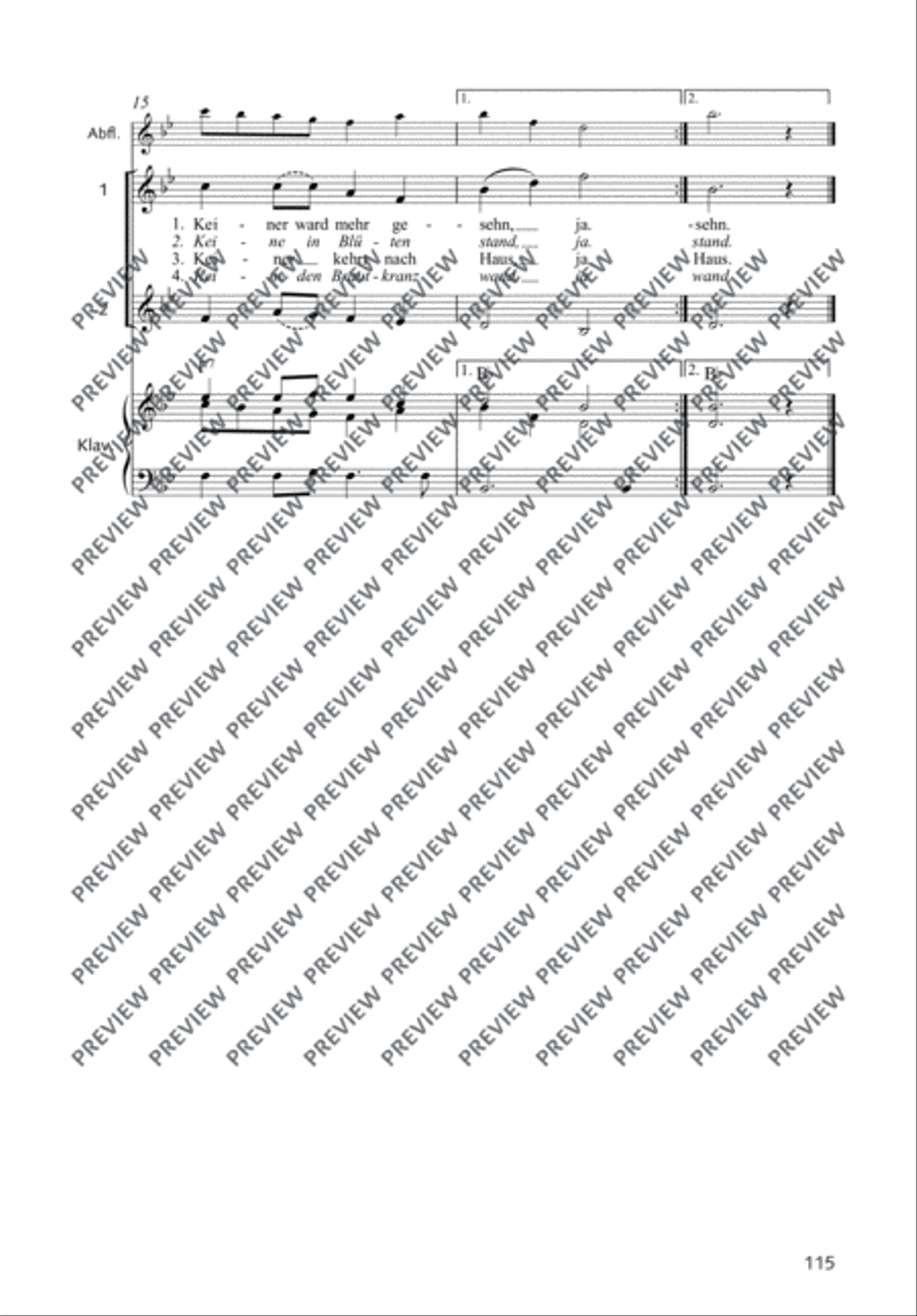 Zogen einst fünf wilde Schwäne 2-Part scores gallery preview page 3