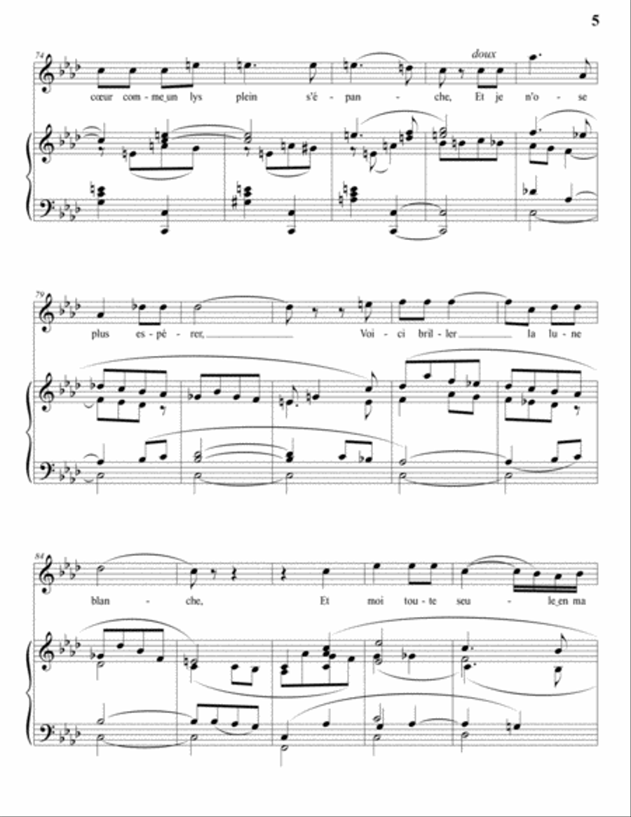 DUPARC: Au pays où se fait la guerre (transposed to F minor) Voice scores gallery preview page 6