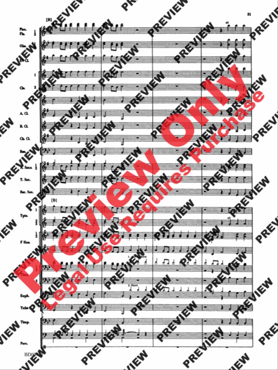 Water Music Suite Concert Band scores gallery preview page 51