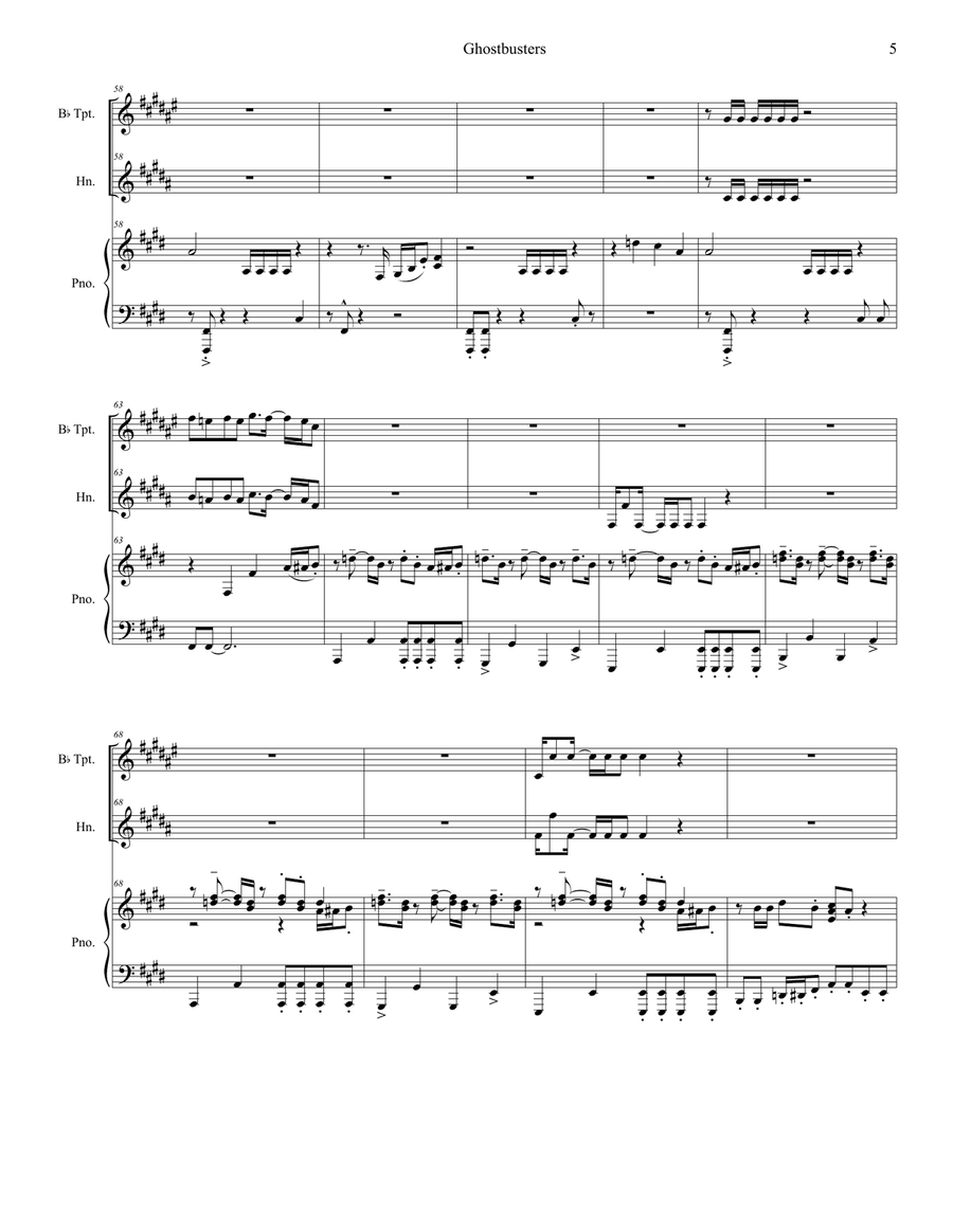 Ghostbusters Ghostbusters Brass Duet scores gallery preview page 5