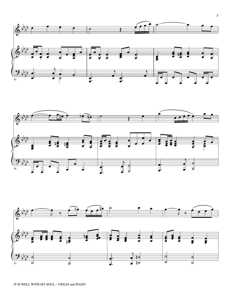 Gary Lanier: 3 BEAUTIFUL HYMNS, Set IV (Duets for Violin & Piano) Violin Solo scores gallery preview page 6