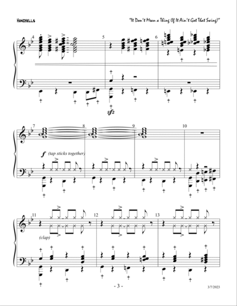 It Don't Mean A Thing (if It Ain't Got That Swing) Handbell Choir scores gallery preview page 3