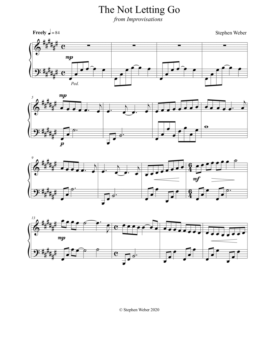 The Not Letting Go Piano Solo scores gallery preview page 1
