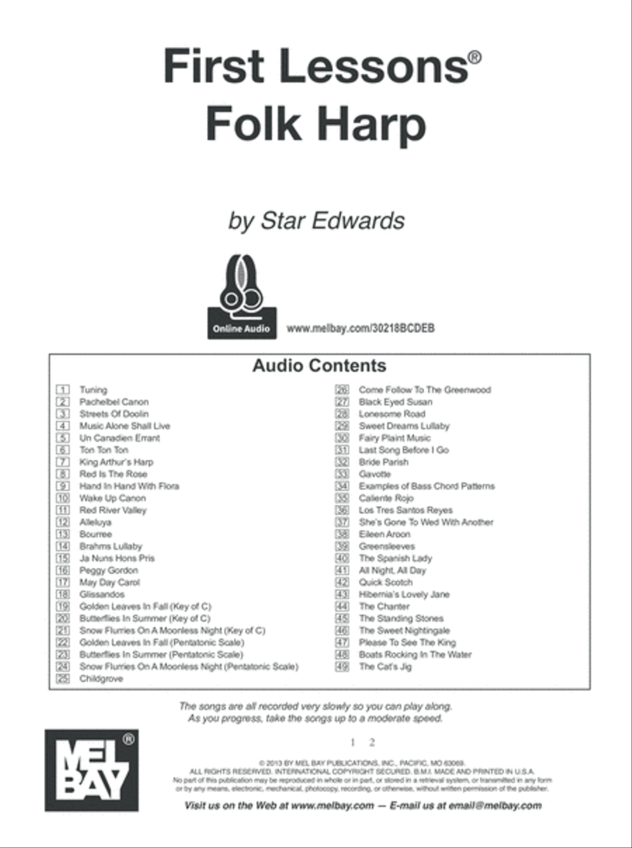 First Lessons Folk Harp Pedal Harp scores gallery preview page 2