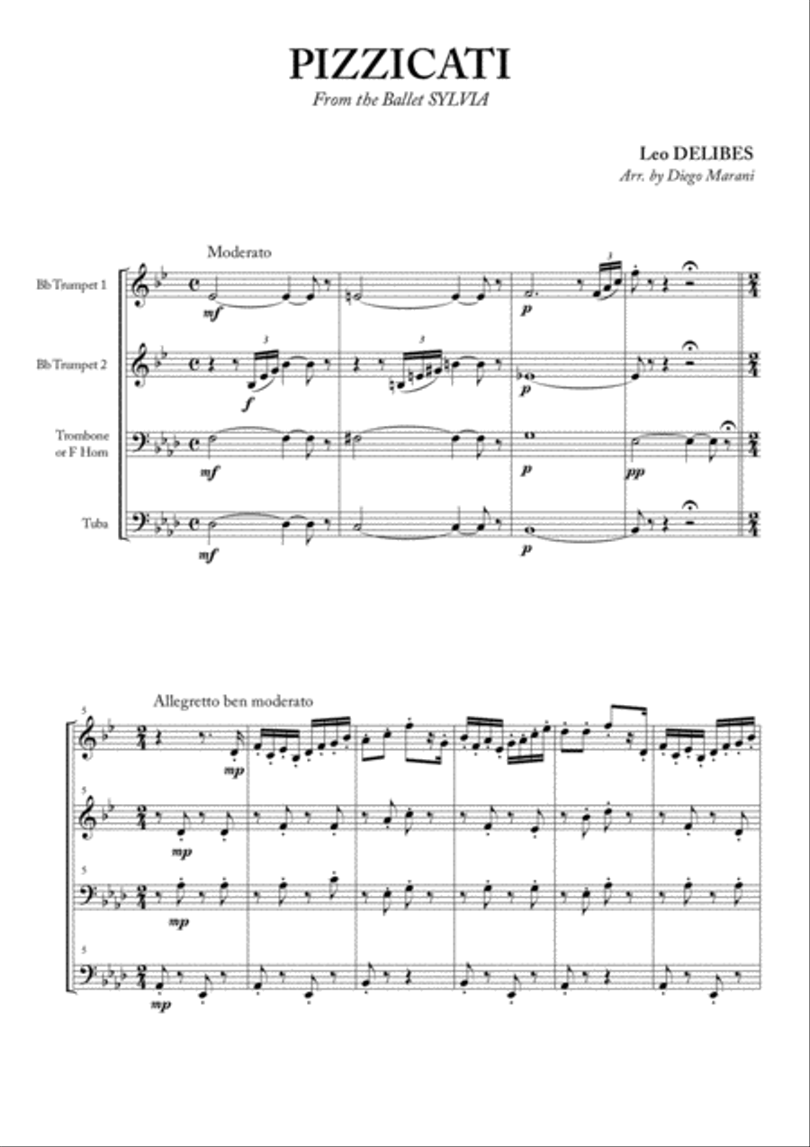 Pizzicati for Brass Quartet Brass Quartet scores gallery preview page 3