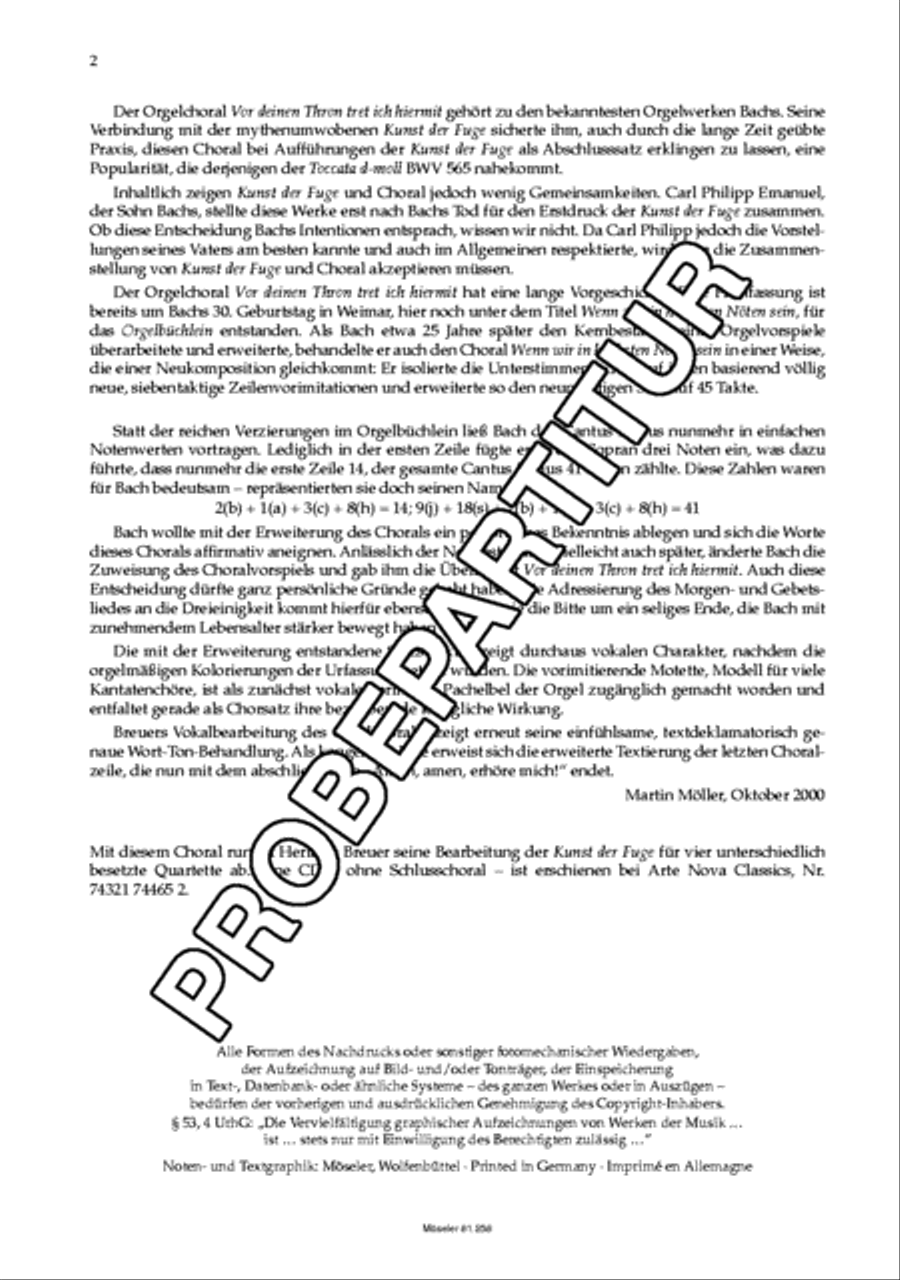 Vor deinen Thron tret ich hiermit BWV 668 4-Part scores gallery preview page 3
