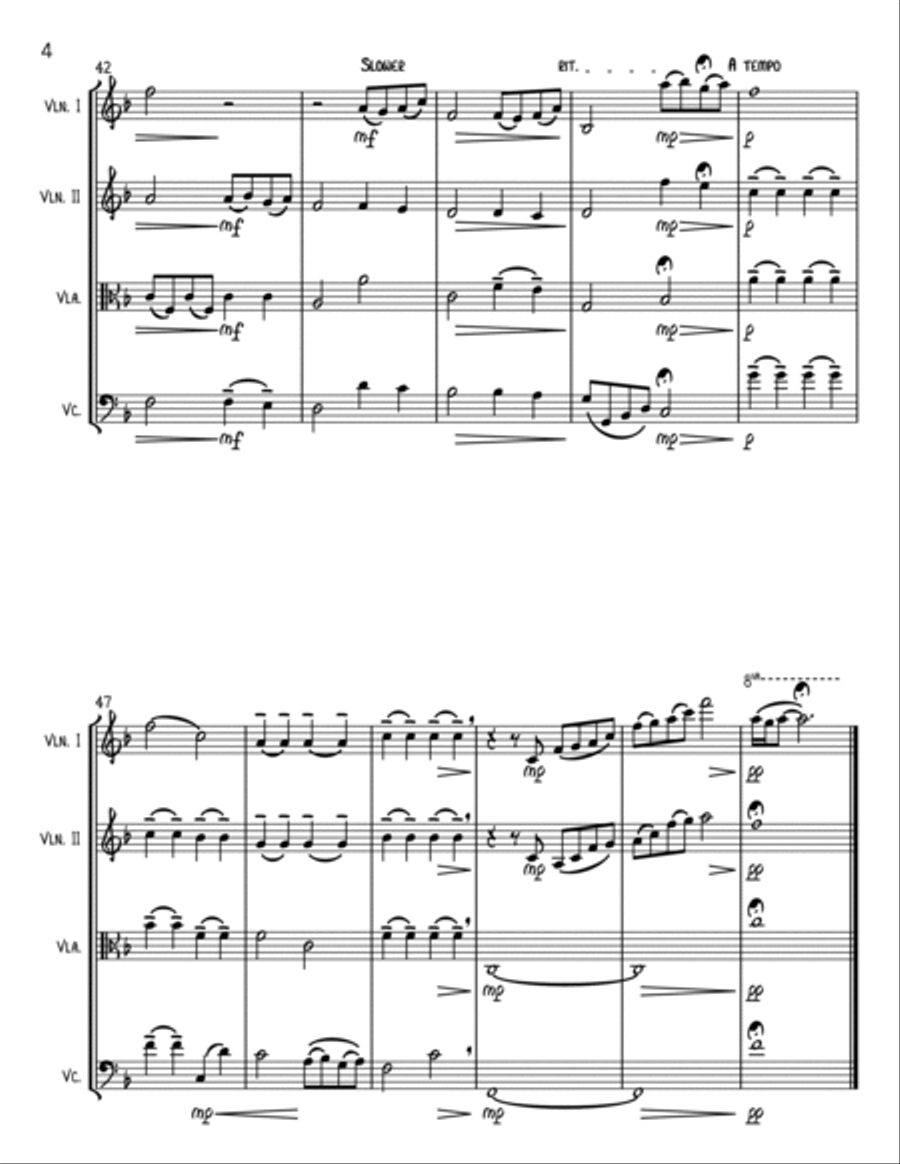 Beauty And The Beast String Quartet scores gallery preview page 4