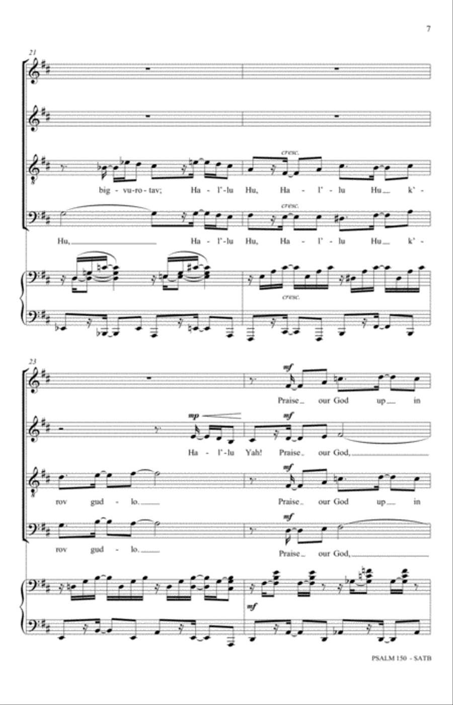 Psalm 150 (Halleluyah) Psalm 150 (Halleluyah) 4-Part scores gallery preview page 5