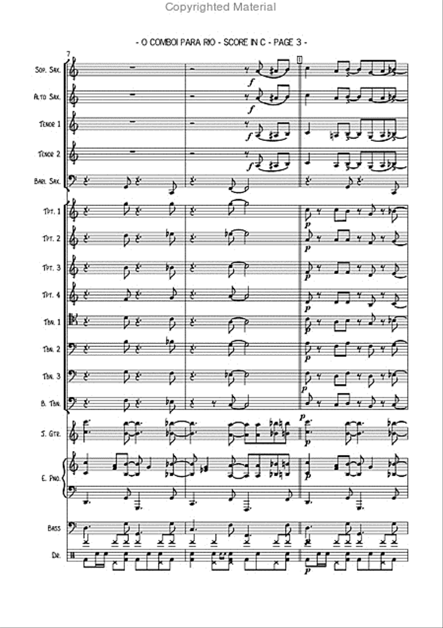 O comboi para rio O comboi para rio Jazz Ensemble scores gallery preview page 4