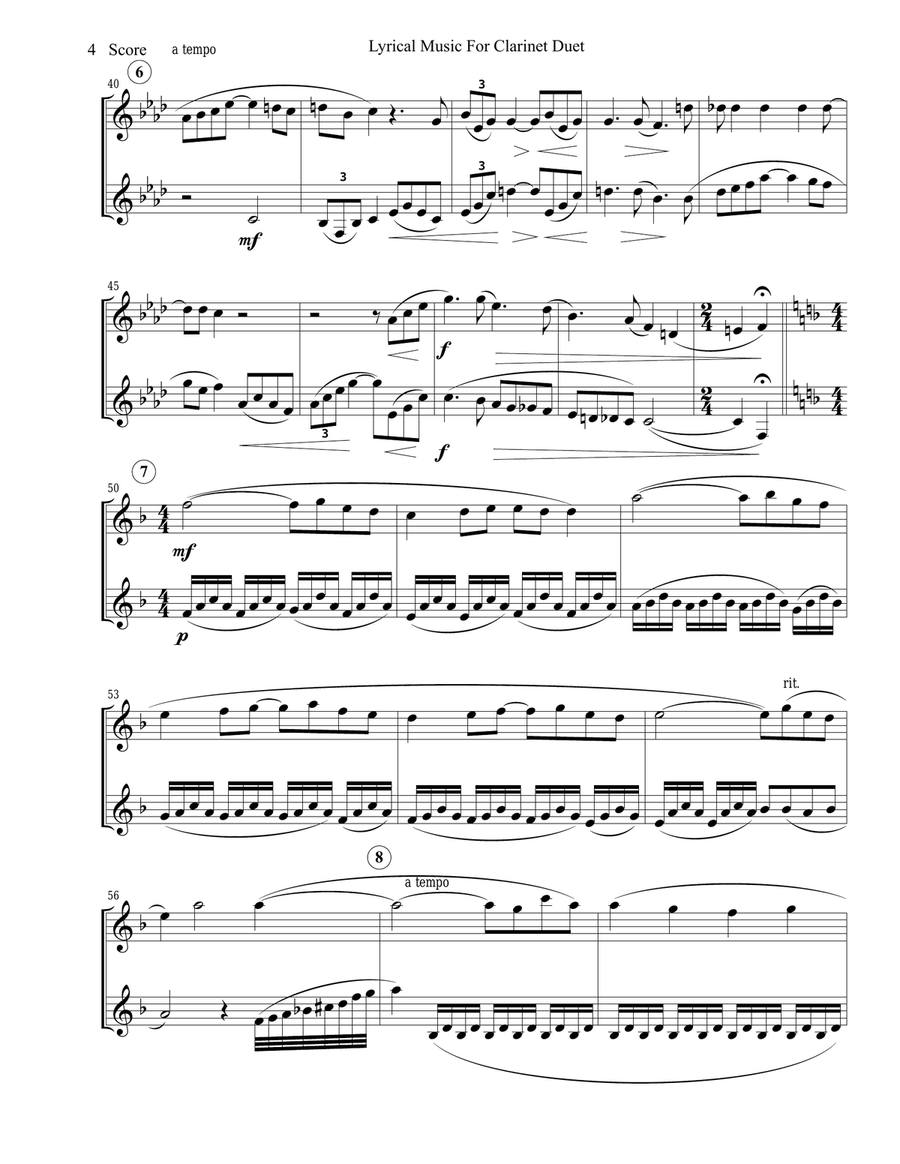 Lyrical Music for Clarinet Duet Clarinet Duet scores gallery preview page 6