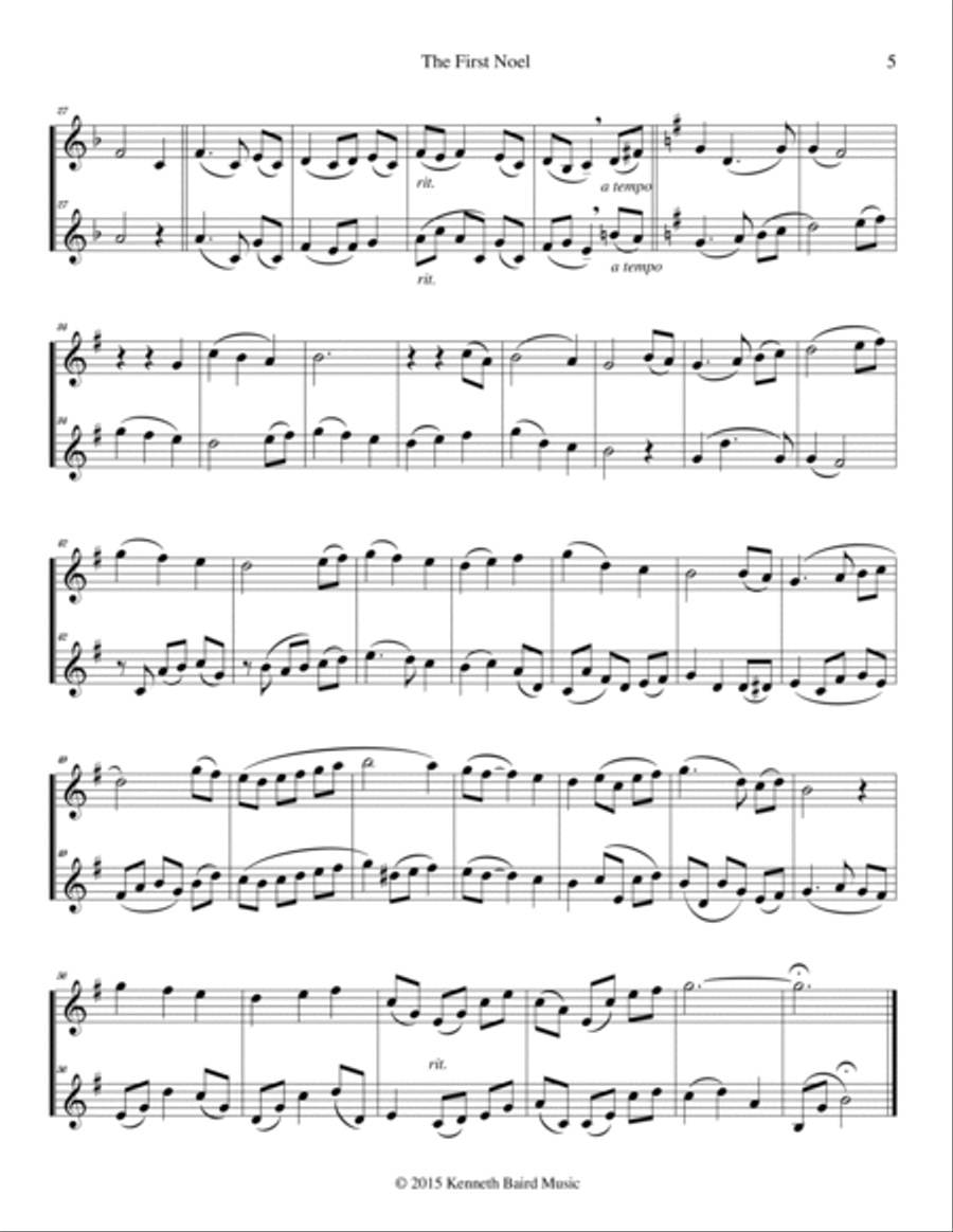 Five More Christmas Duets for Trumpets Trumpet Duet scores gallery preview page 6