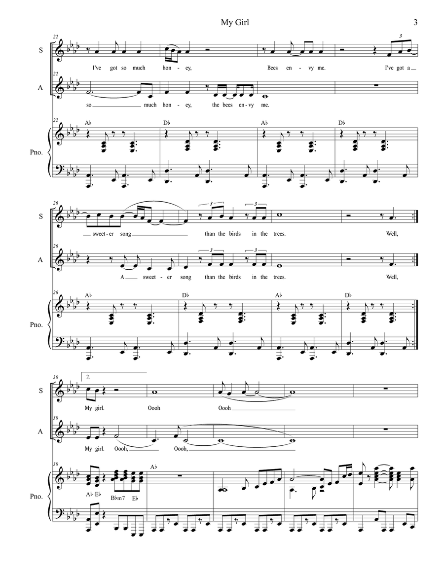My Girl Vocal Duet scores gallery preview page 3