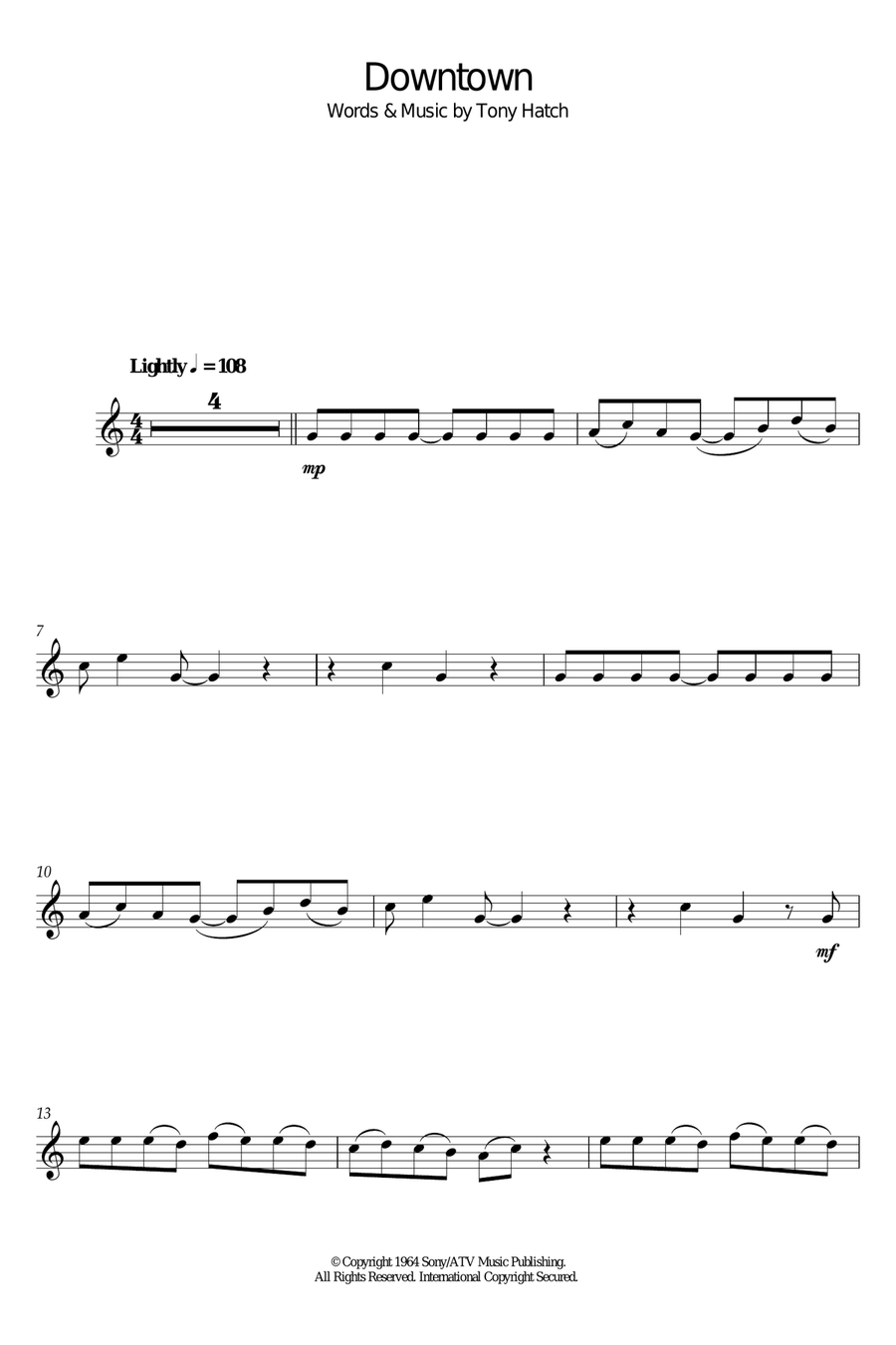 Downtown Alto Saxophone scores gallery preview page 1