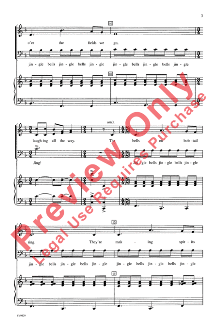 Dashing Through the Snow (A Jingle Bell Spectacular!) 3-Part scores gallery preview page 3