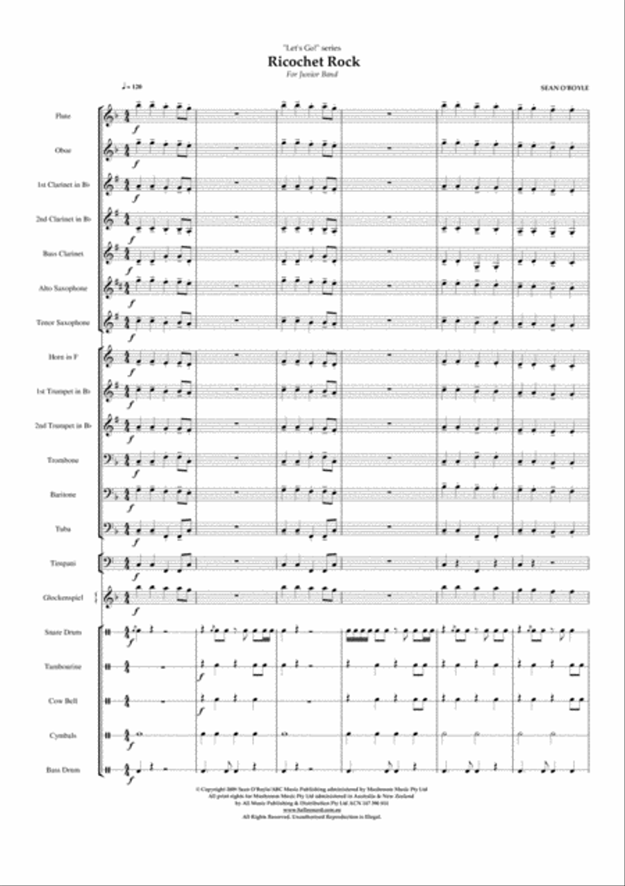 Ricochet Rock - Score Ricochet Rock - Score Concert Band scores gallery preview page 3