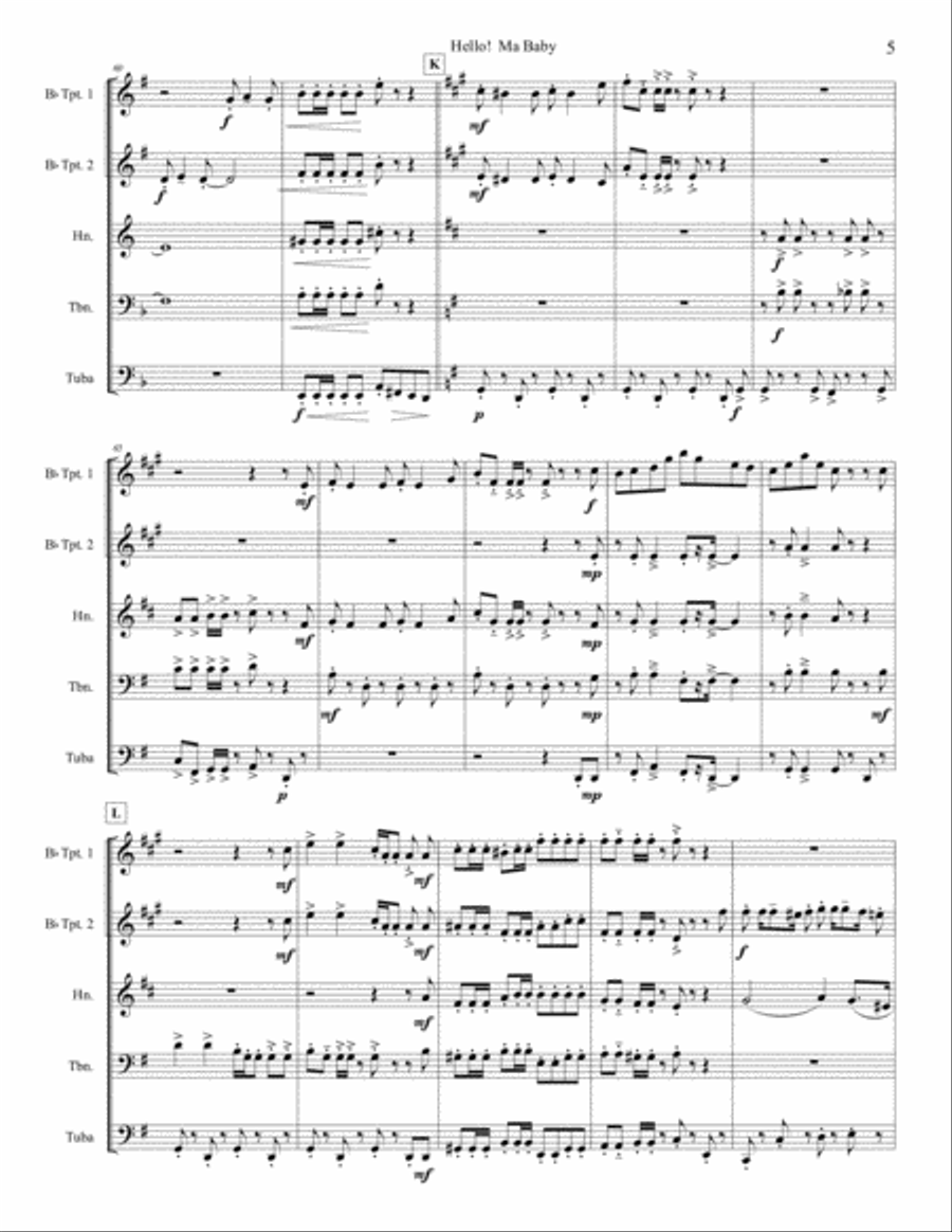 Hello! Ma Baby Brass Ensemble scores gallery preview page 6