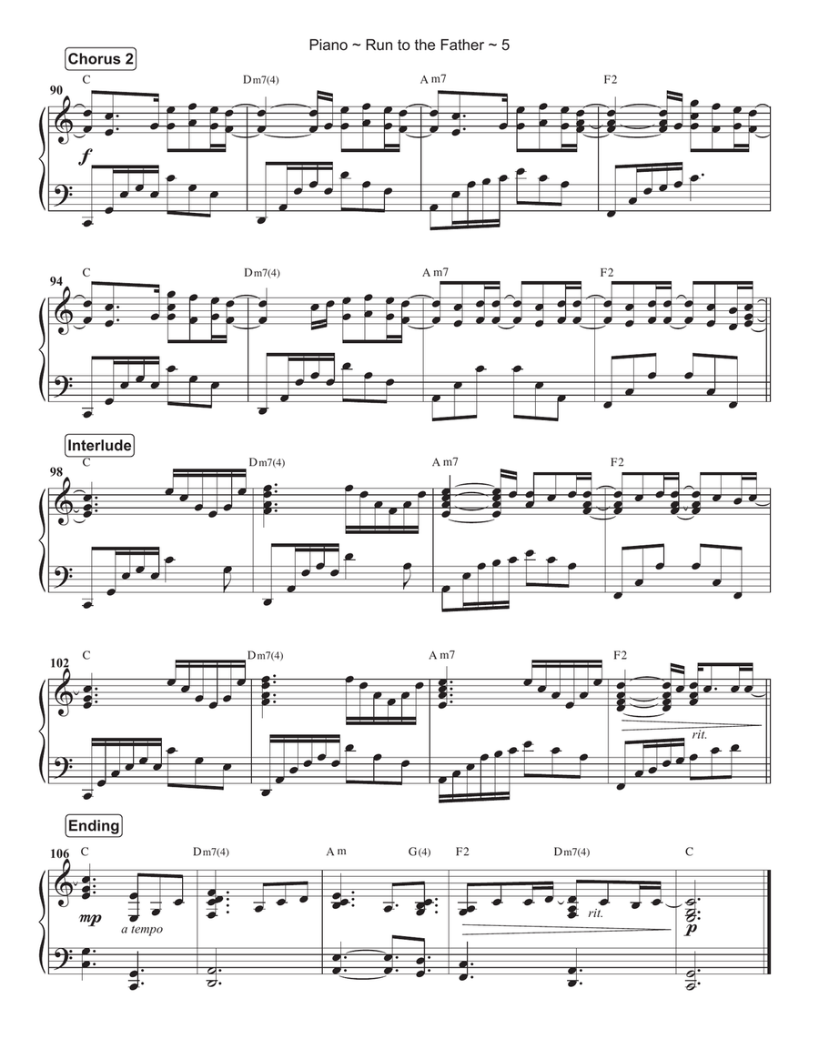 Run To The Father Piano Solo scores gallery preview page 6