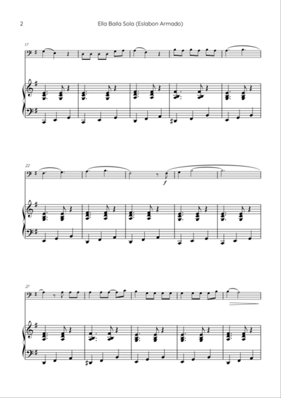 Ella Baila Sola Piano scores gallery preview page 2