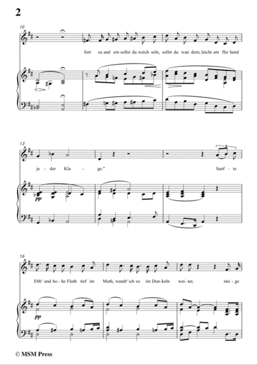 Schubert-Der Wanderer,Op.65 No.2,in D Major,for Voice&Piano Voice scores gallery preview page 4