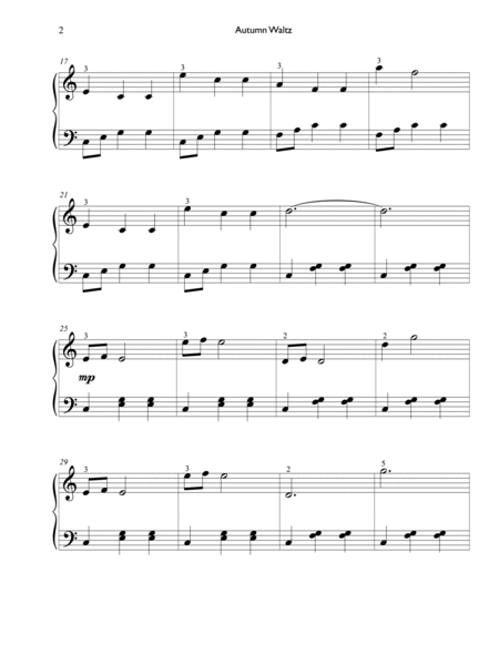 Fall Days - 3 late elementary piano solo sheet music image number null