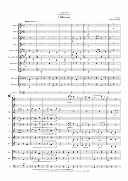 Fauré: Dolly Suite Op.56 No.2 "Mi-a-ou" - symphonic wind image number null
