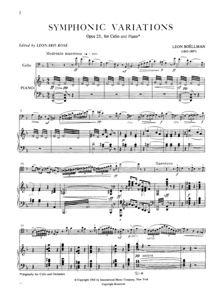 Symphonic Variations, Opus 23