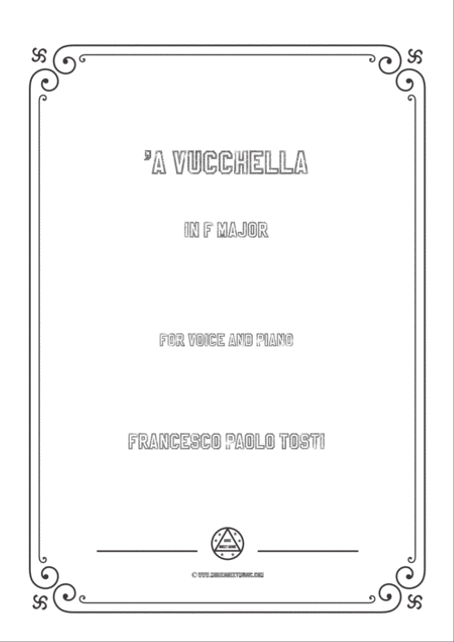 Tosti-'A Vucchella in F Major,for Voice and Piano Voice Solo scores gallery preview page 1