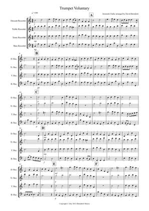 Trumpet Voluntary for Recorder Quartet