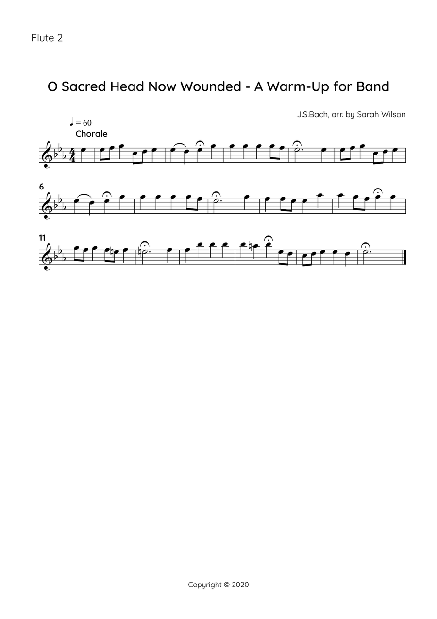 Warm-up for Concert Band in Eb - Bach Chorale Arrangement - O Sacred Head Concert Band scores gallery preview page 5