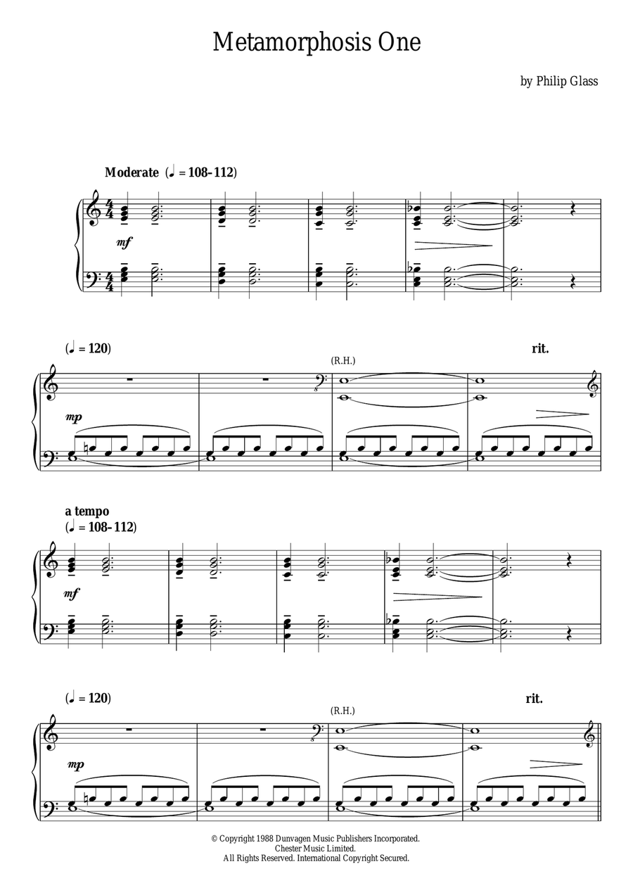 Metamorphosis 1-5 (Complete) Piano Solo scores gallery preview page 1