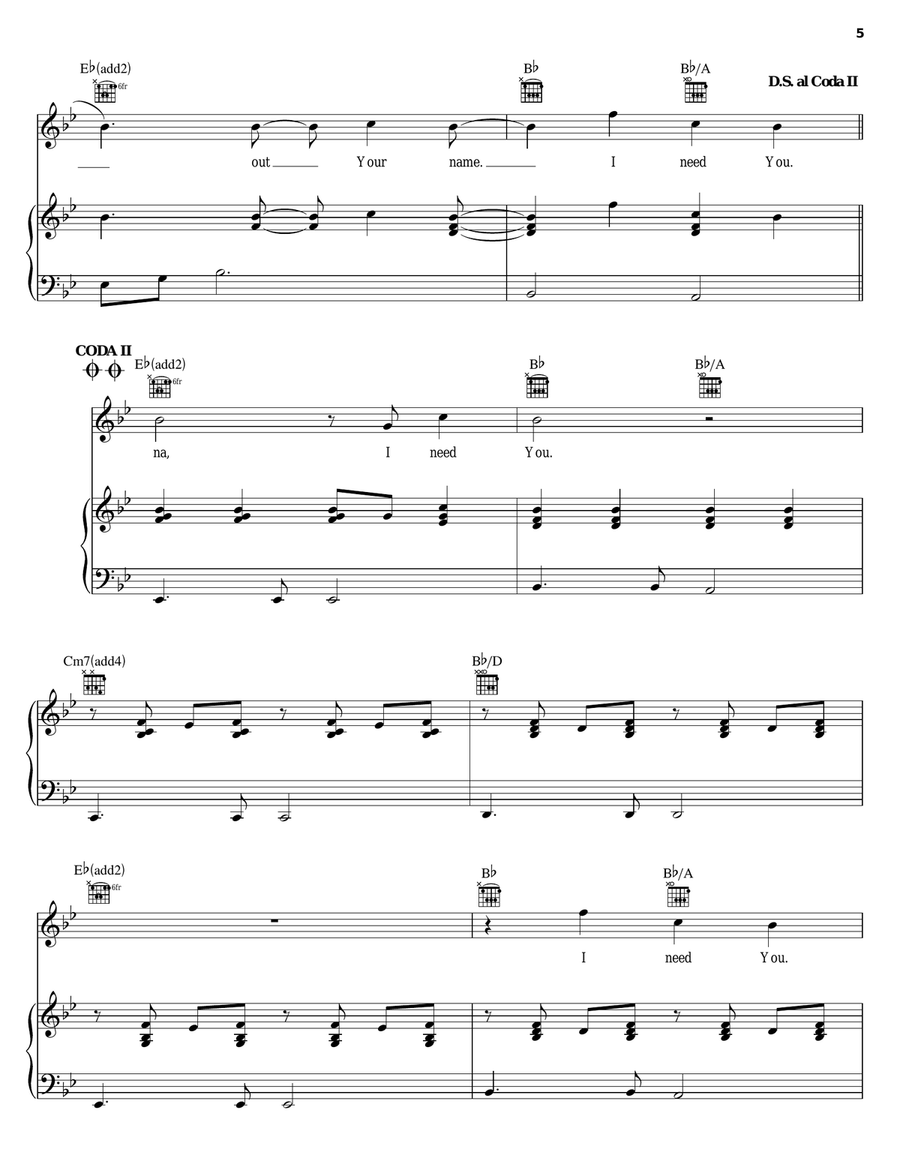 Take My Hand Piano, Vocal, Guitar scores gallery preview page 5