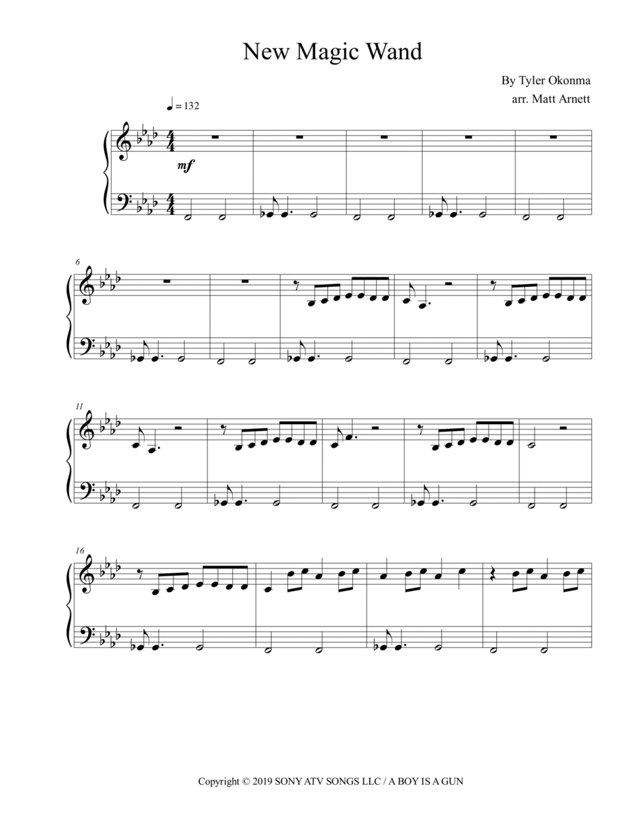 New Magic Wand Easy Piano scores gallery preview page 1