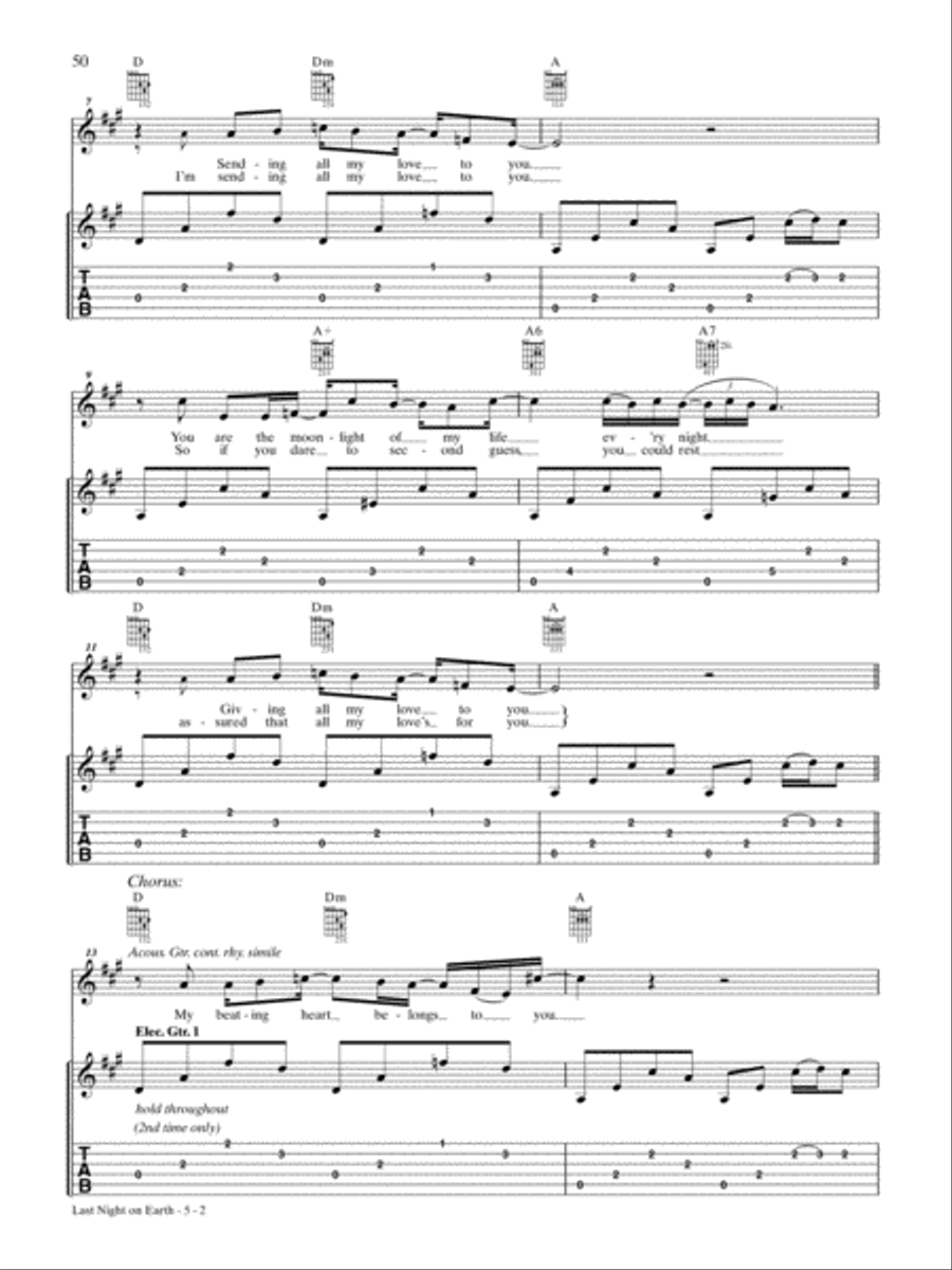 Last Night on Earth Guitar Tablature scores gallery preview page 2