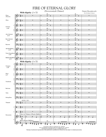 Fire of Eternal Glory (Novorossiyek Chimes) - Conductor Score (Full Score)