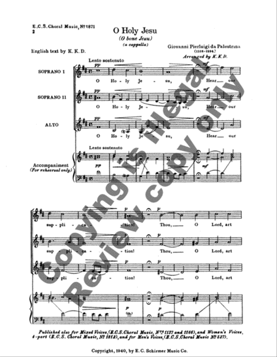 O Holy Jesu SSA scores gallery preview page 3