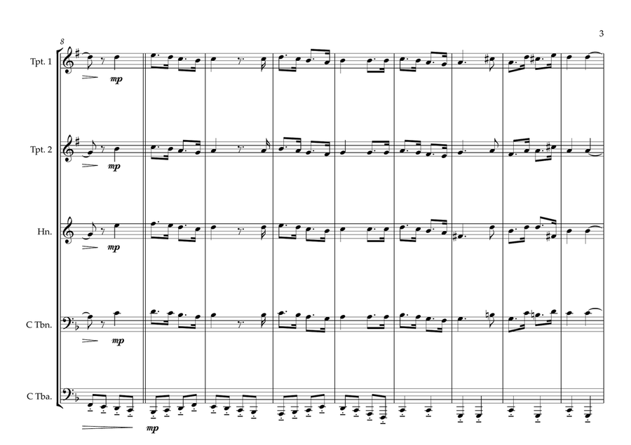 Gabonaise National Anthem for Brass Quintet Brass Quintet scores gallery preview page 3