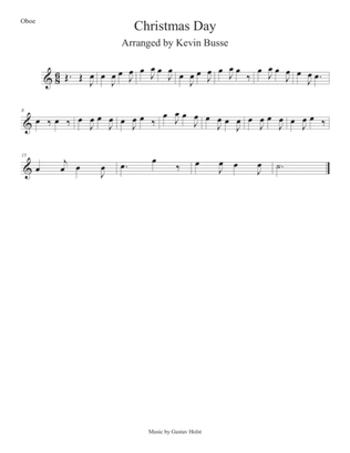Christmas Day (Easy key of C) Oboe