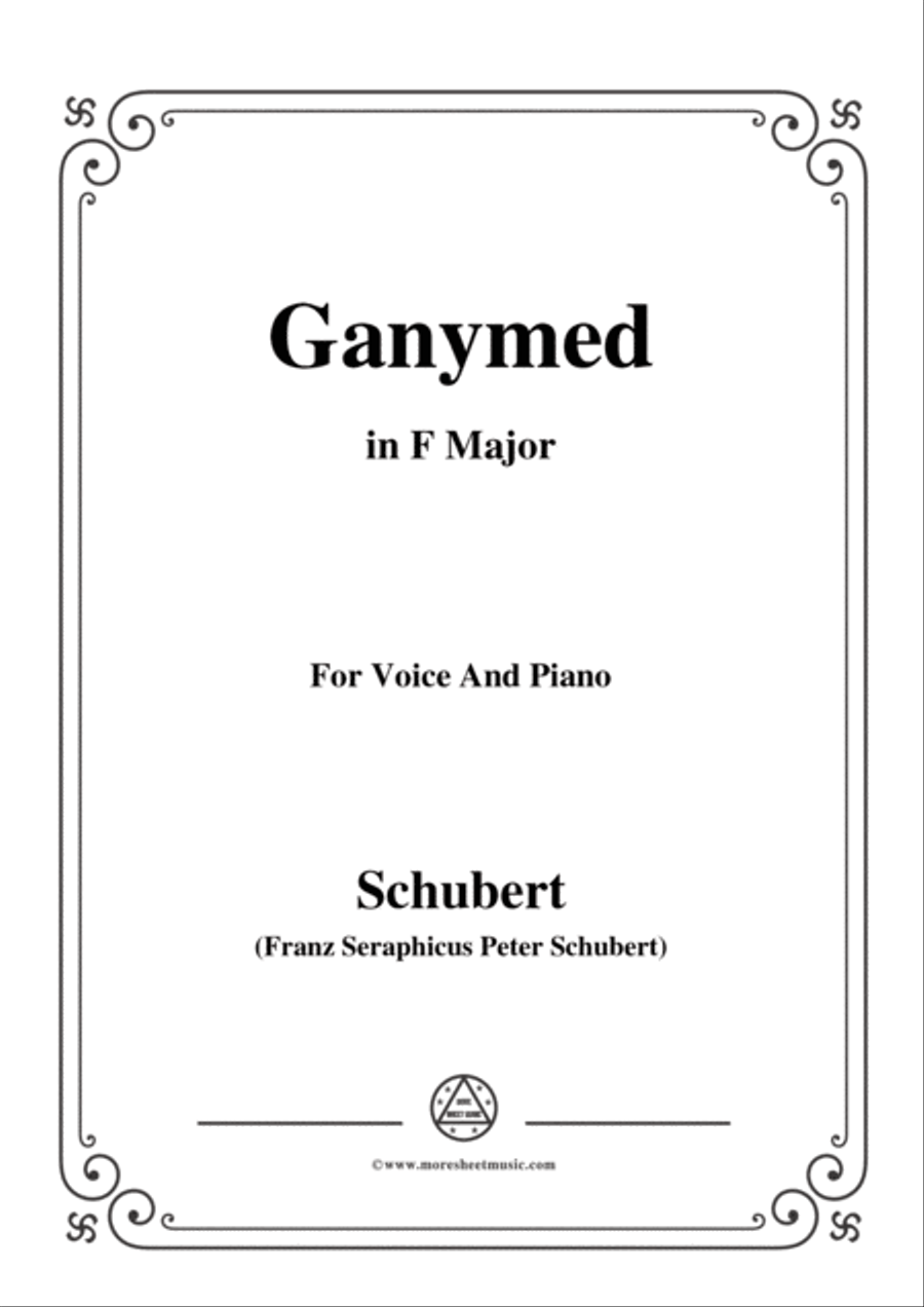 Schubert-Ganymed,Op.19 No.3,in F Major,for Voice&Piano Voice scores gallery preview page 1