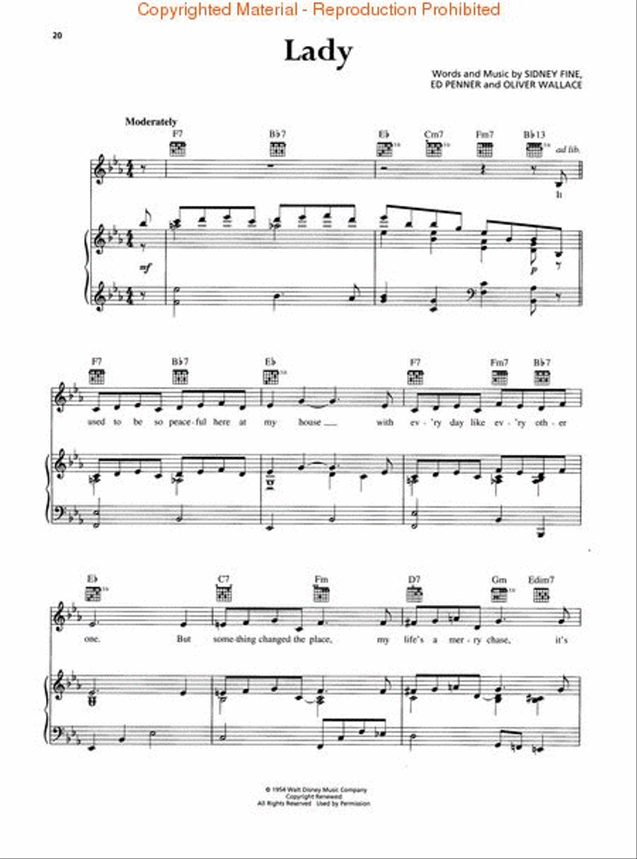 Lady and the Tramp Lady and the Tramp Piano, Vocal, Guitar scores gallery preview page 4