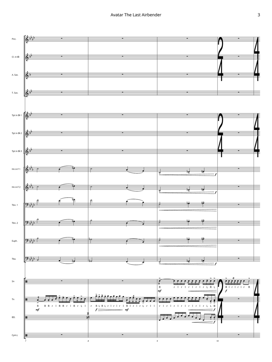 Avatar: The Last Airbender Marching Band scores gallery preview page 3