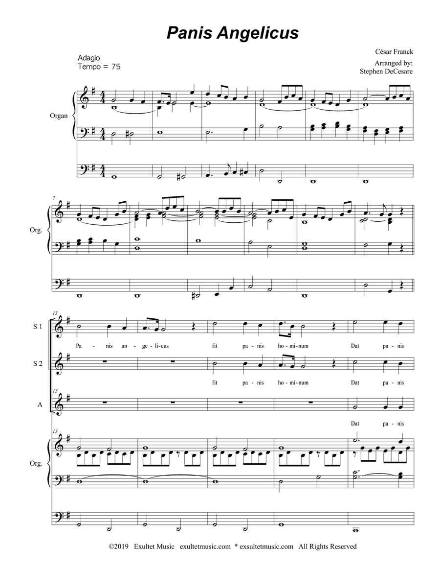 Panis Angelicus (for SSA - Organ Accompaniment) SSA scores gallery preview page 2