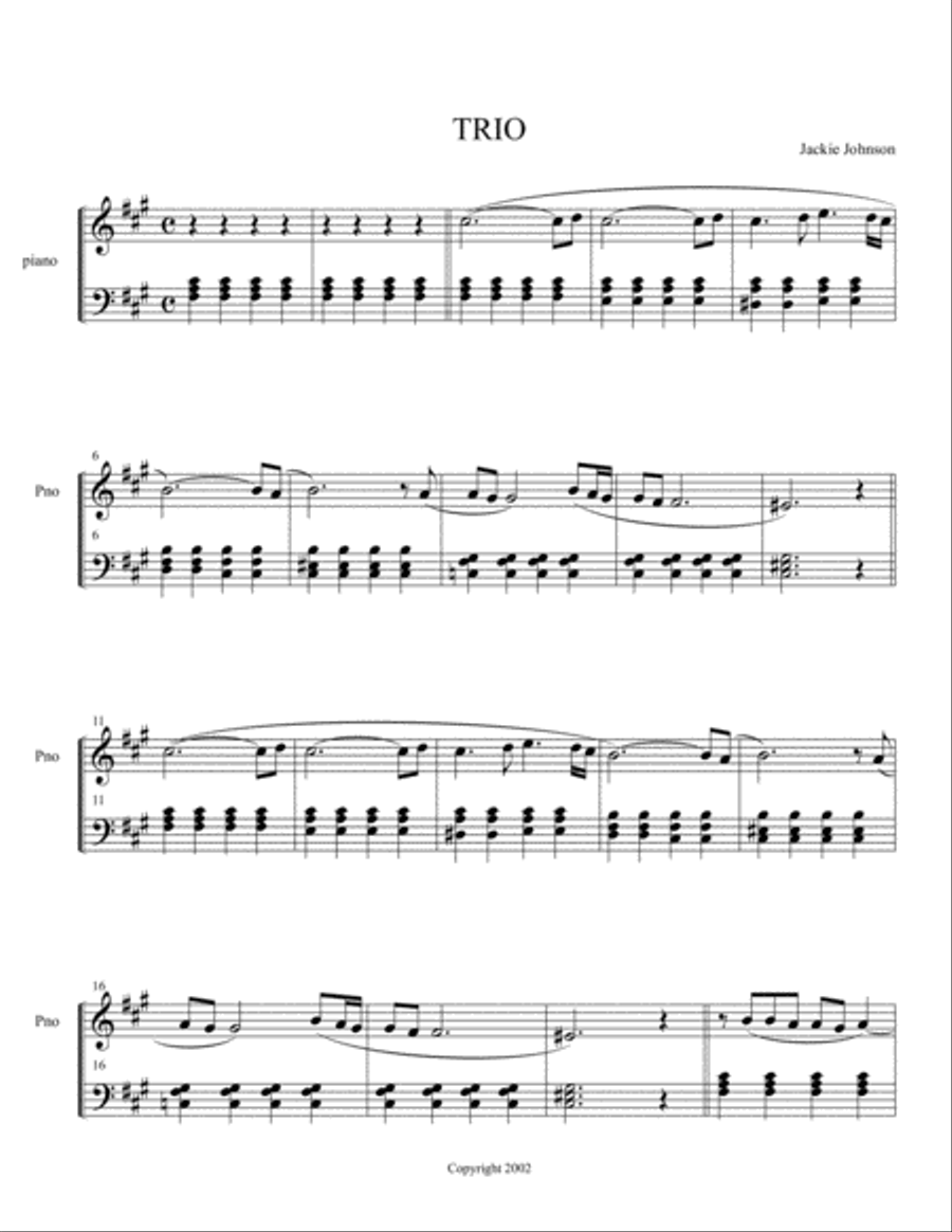 Trio Piano Solo scores gallery preview page 1